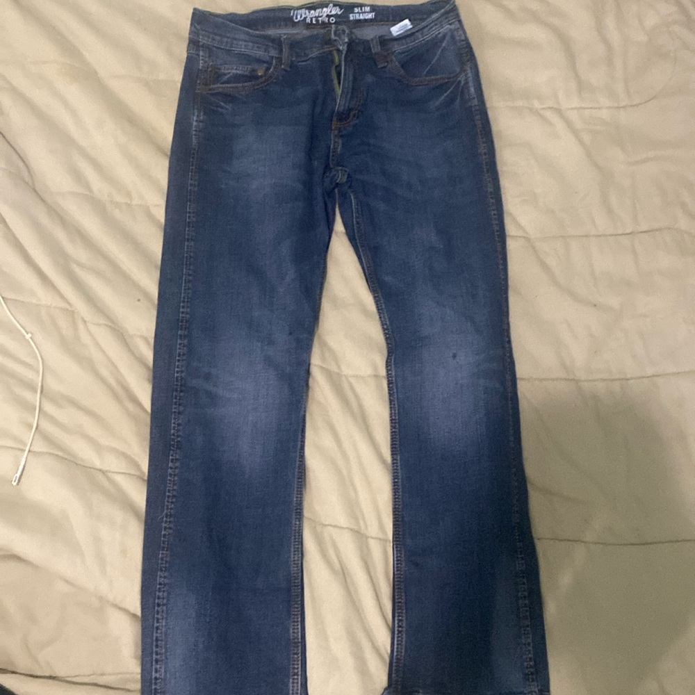Wrangler retro jeans they are barely warn and in good condition no stains.